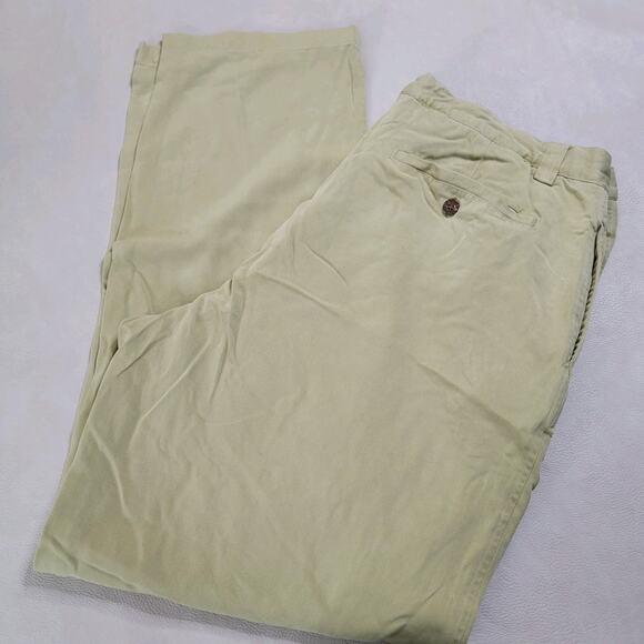 Tommy Bahama Mens 100% Silk Dress Pants Size 40 Tan Flat Front Tropical Weight - Picture 7 of 12